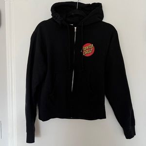 Authentic Santa Cruz Black Size S Hoodie Zip Up Unisex